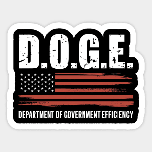 Doge-Department-Of-Government-Efficiency-Us-Flag Sticker